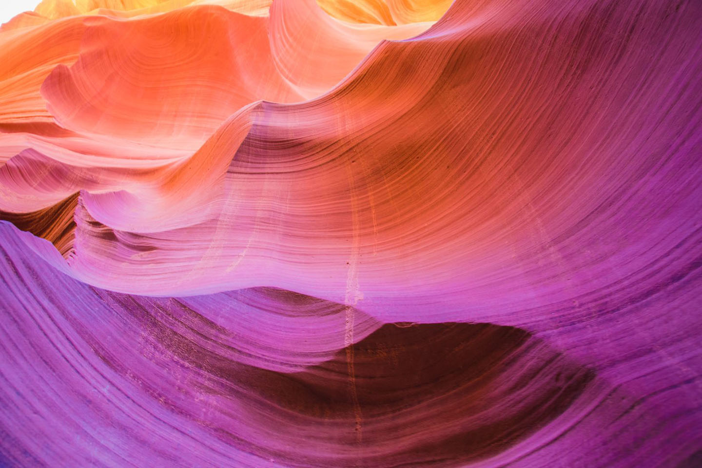 Beautiful view of Antelope Canyon sandstone formations in famous Navajo Tribal national park near Page, Arizona, USA