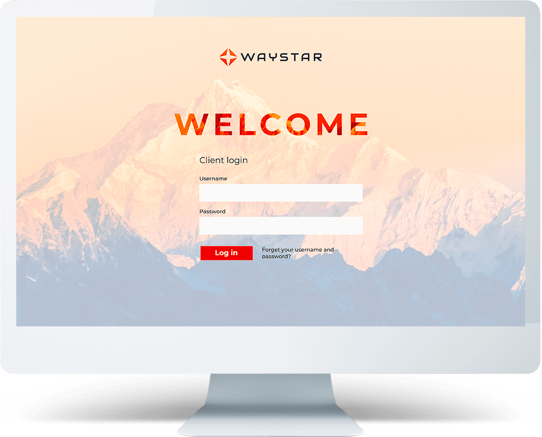 Waystar Client Login Screen