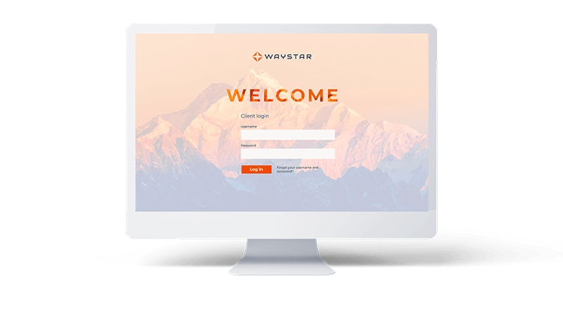 Waystar Login Screen Desktop